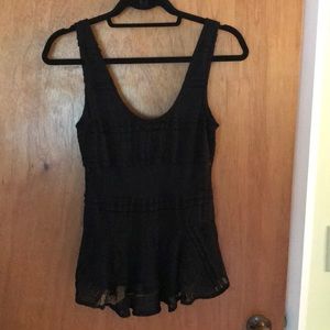 Anthropologie Black Peplum Top